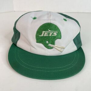 Vintage New York Jets Youth Hat, 3-6 Year, Elastic Back, Green White, Logo, SS